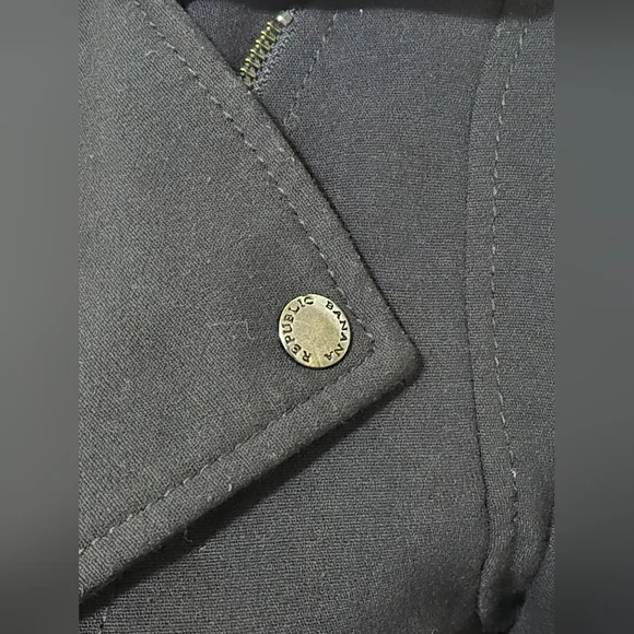 Banana Republic Black Moto Jacket Size 6 - Picture 4 of 12